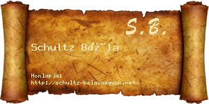Schultz Béla névjegykártya